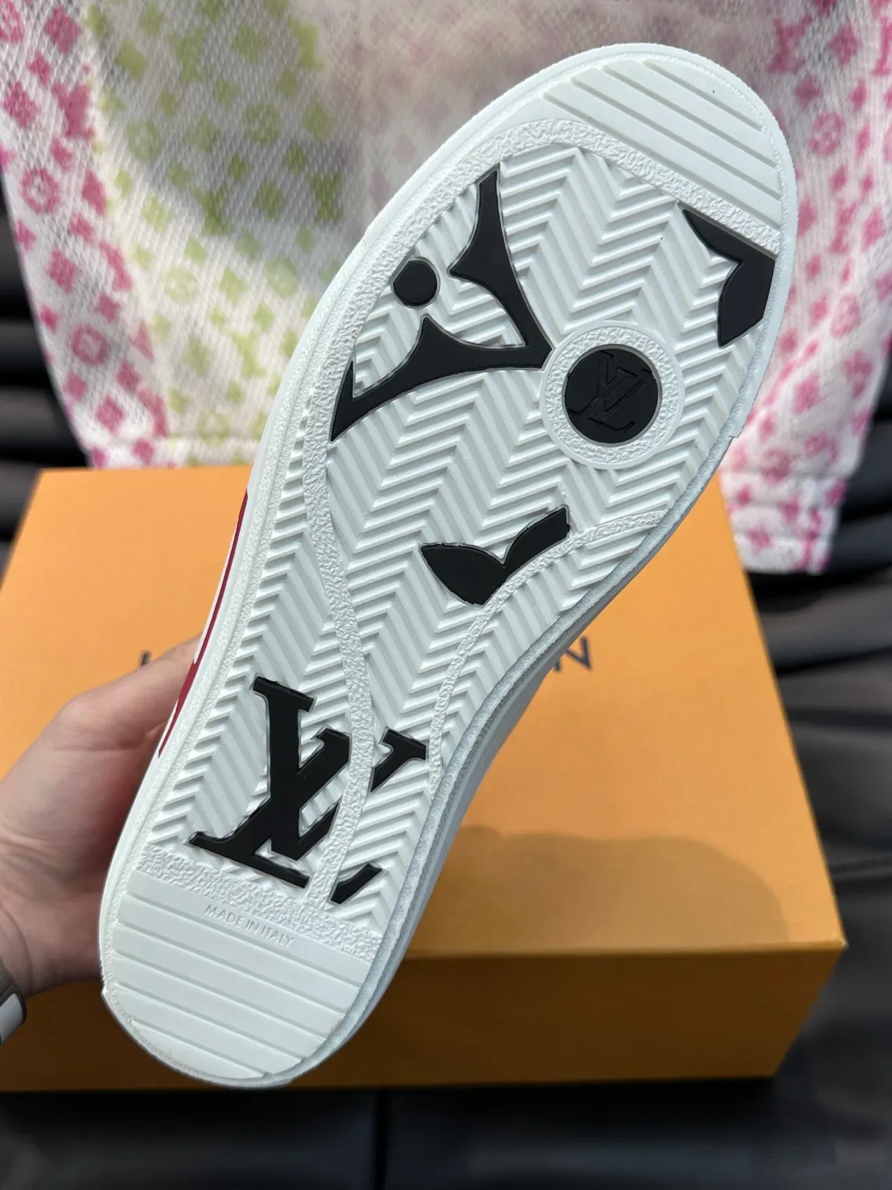 Louis Vuitton LV Trainer White Red Low-Top Leather-and-Rubber Lifestyle Sneakers 2