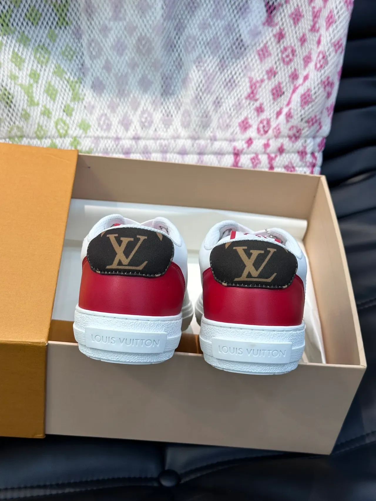 Louis Vuitton LV Trainer White Red Low-Top Leather-and-Rubber Lifestyle Sneakers 3