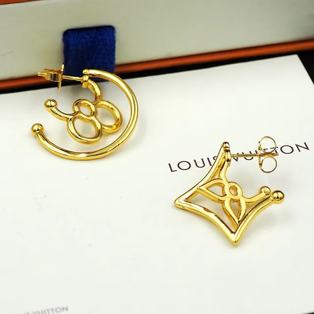 Louis Vuitton LV Twiggy Asymmetrical Gold-Tone Earrings 2