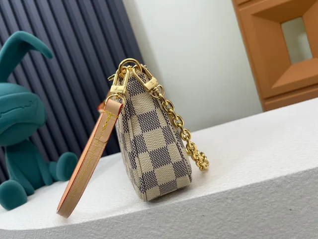 Louis Vuitton Mahjong Damier Azur Beige Gray sac à chaîne 4