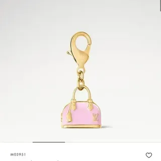Pulsera Louis Vuitton Mini Alma LV Charm Oro Rosa Acabado en Esmalte Silueta de Bolso Miniatura