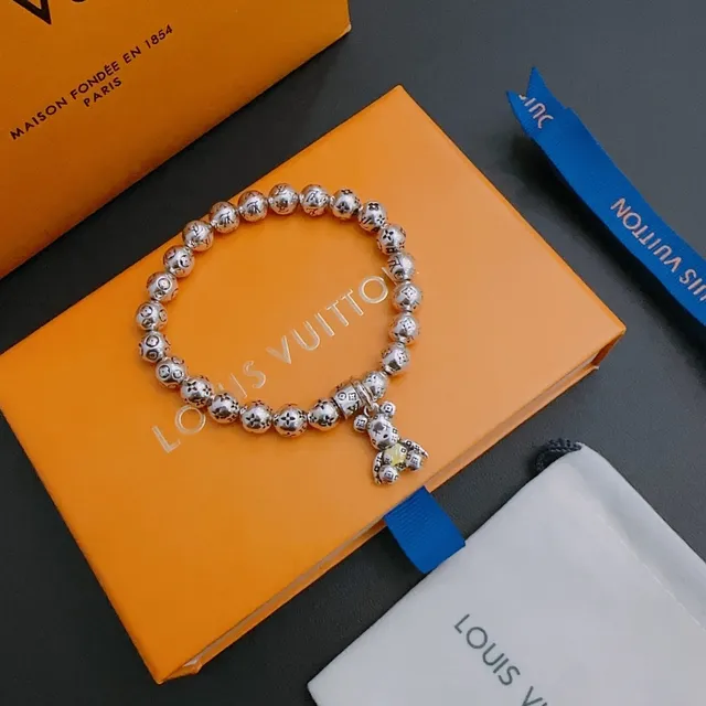 Louis Vuitton Monogram Beads Teddy Bear Charm Bracelet 3