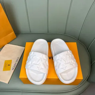 Louis Vuitton Monograma Embossed Slides