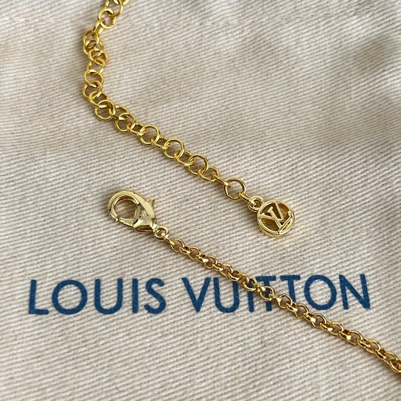 Louis Vuitton Monogram Flower Pearl Chain Necklace 2