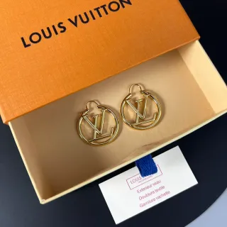 Louis Vuitton Monogram Hoop Brincos de Ouro