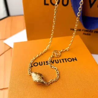 Louis Vuitton Monogram Joalheria Colar de Corrente de Ouro
