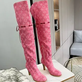 Louis Vuitton Monogram Pink Over-the-Knee Boots