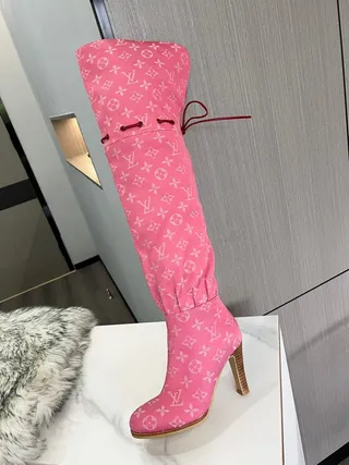 Louis Vuitton Monogram Pink Over-the-Knee Boots 2