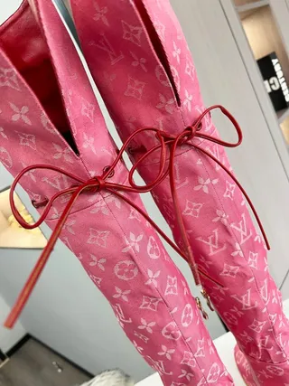 Louis Vuitton Monogram Pink Over-the-Knee Boots 5