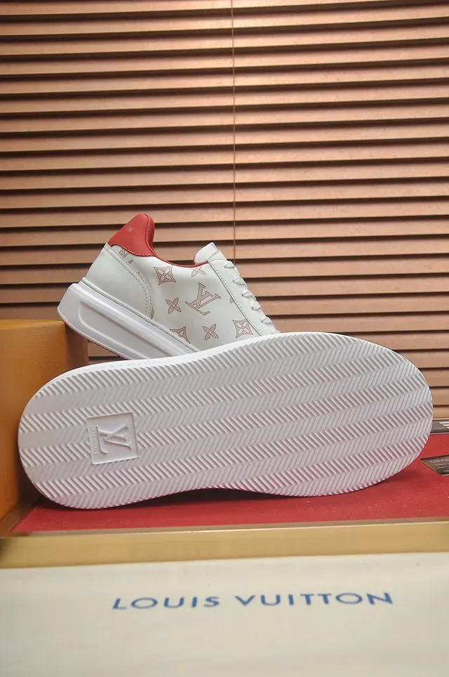 Louis Vuitton Monogram-Print White and Red Lifestyle Sneaker 3