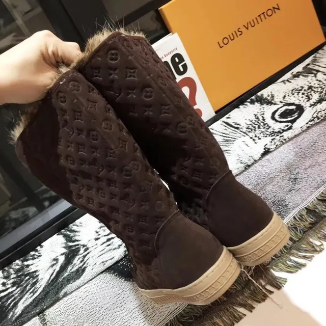 Louis Vuitton Monogram স্যুয়েড ফর-ট্রিমড হাঁটু পর্যন্ত বুট 5