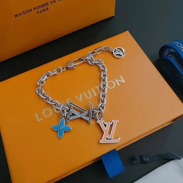 Louis Vuitton Multi-Charm Enamel and Pavé Chain Bracelet 8