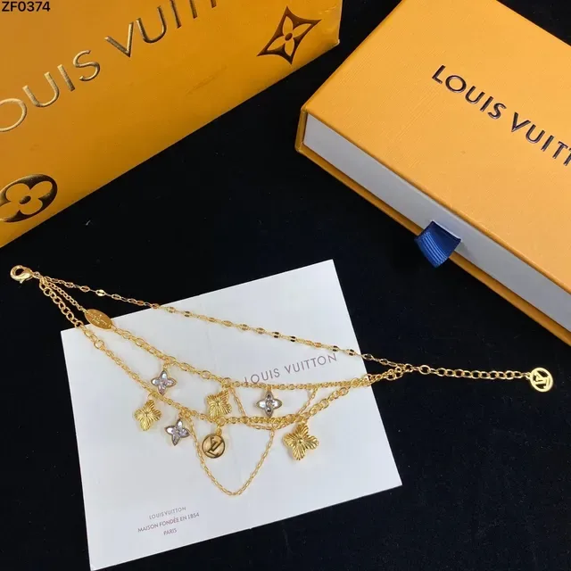 Louis Vuitton Multi-Charm Layered Gold-Tone Necklace 6