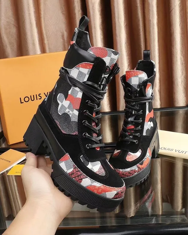 Louis Vuitton Multicolor Print Platform Ankle Boots 3