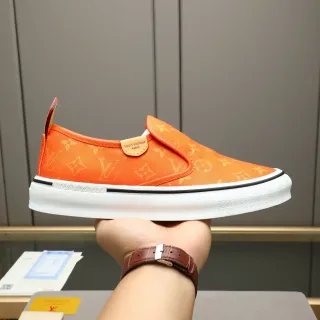 Louis Vuitton Zapatillas Lifestyle Slip-On Monogram Canvas Naranja y Blanco