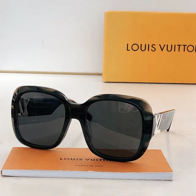 Louis Vuitton Oversized Square Glossy Black Sunglasses 8
