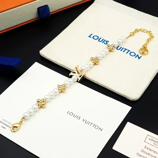 Louis Vuitton Pearl and Gold-Tone Monogram Bracelet 2