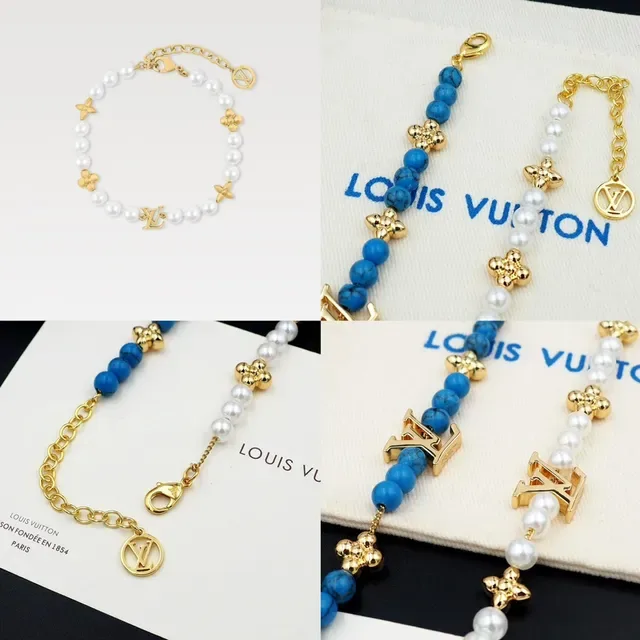 Louis Vuitton Pearl and Gold-Tone Monogram Bracelet 12