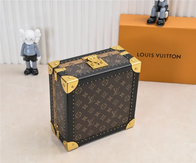 Louis Vuitton Petite Malle বাদামি কালো Monogram ক্যানভাস চামড়া ট্রিম টোট ব্যাগ 7