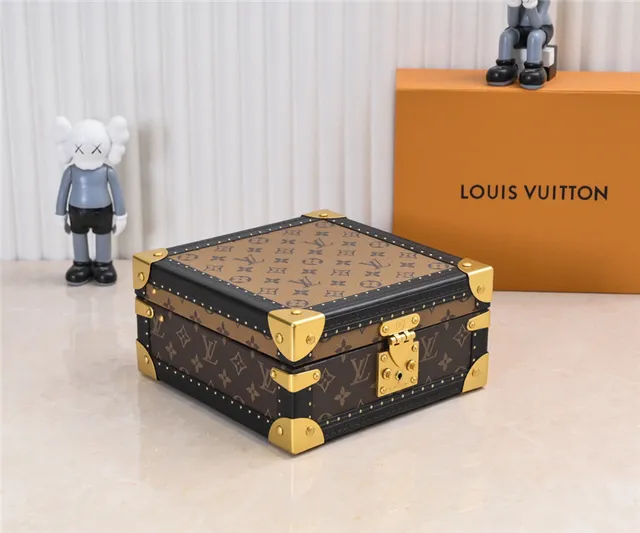 Louis Vuitton Petite Malle বাদামি কালো Monogram ক্যানভাস চামড়া ট্রিম টোট ব্যাগ 9