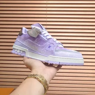 Louis Vuitton Morado Blanco Impresión Monograma Parte Superior Gradiente Lavanda Lifestyle Sneakers