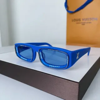 Louis Vuitton Rectangular Blue Acetate Sunglasses