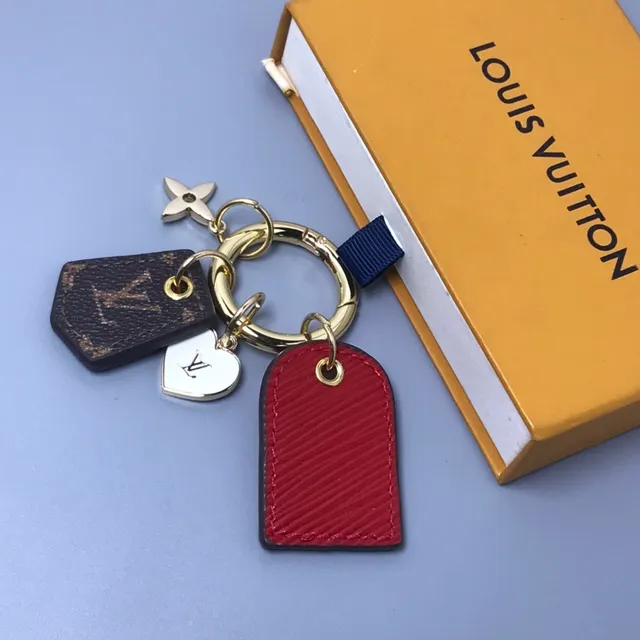 Louis Vuitton Red Brown Multi-Charm Leather-and-Metal Bracelet 2