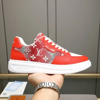Louis Vuitton Zapatillas Lifestyle Rojo Blanco Monogramadas Textil Bajas