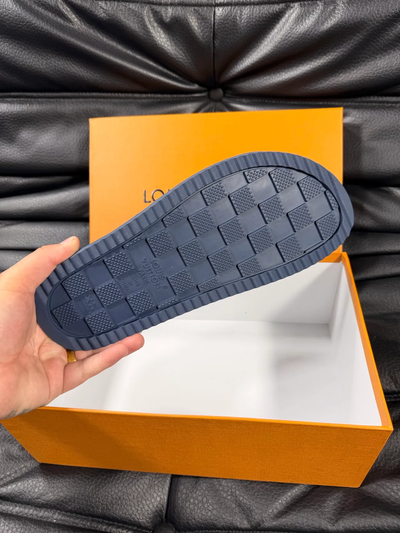 Louis Vuitton Run Away Slide Navy Blue Slippers 2
