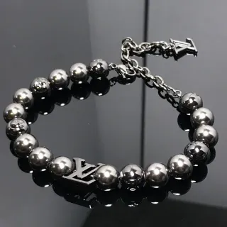 Louis Vuitton 银色单色纹珠饰手链