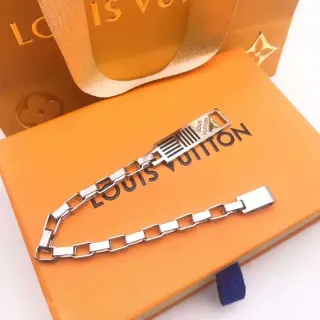 Louis Vuitton سوار سلاسل مع حلقات مستطيلة بلون فضي