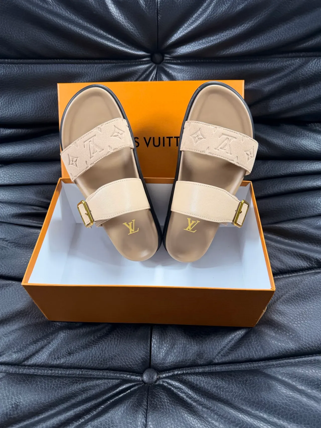 Louis Vuitton Slide Monogram Double-Strap Buckle Slippers 3