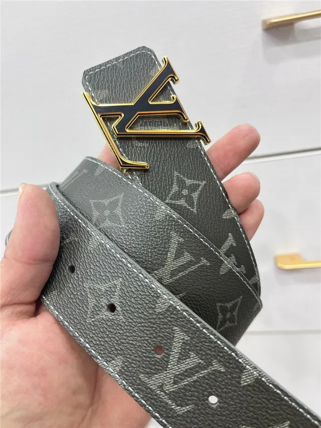 Louis Vuitton Turn-Lock Gray Black Reversible Monogram Canvas Interlocking LV Buckle Leather Belt 5
