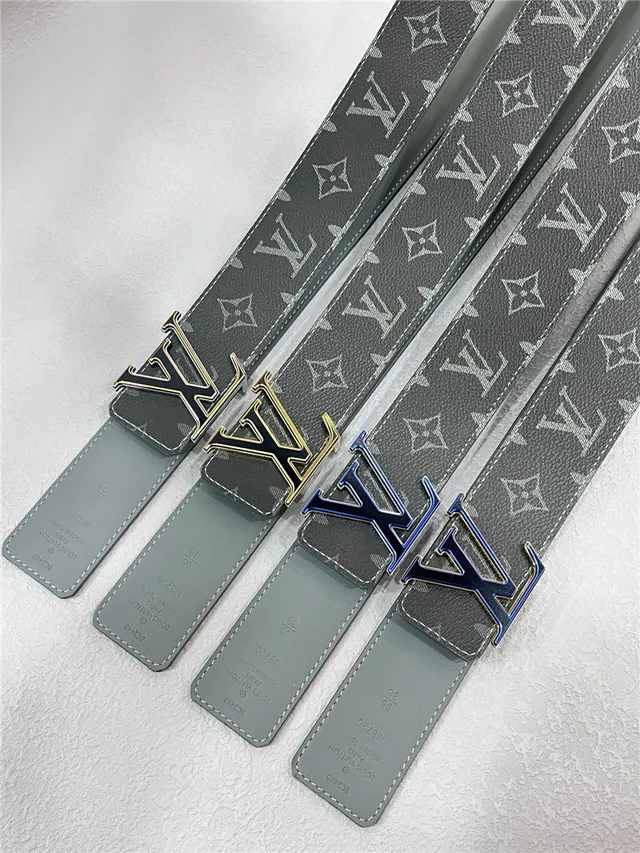 Louis Vuitton Turn-Lock Gray Black Reversible Monogram Canvas Interlocking LV Buckle Leather Belt 20