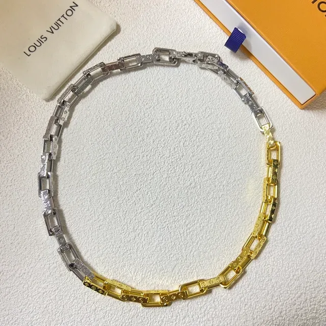 Louis Vuitton Two-Tone Monogram Chain Necklace 3