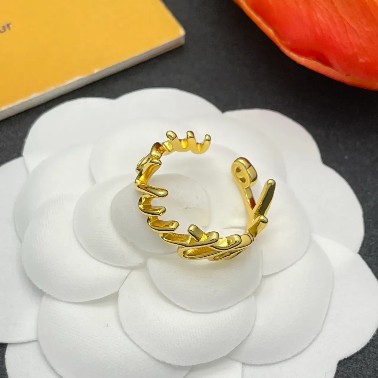 Louis Vuitton Vuitton Logo Cursive Gold Ring 5