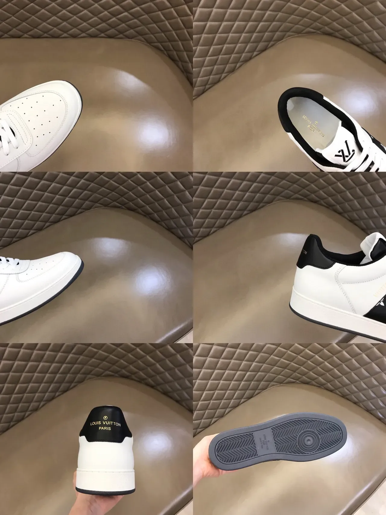 Louis Vuitton White Black Low-Top Leather Upper Lifestyle Sneakers 2