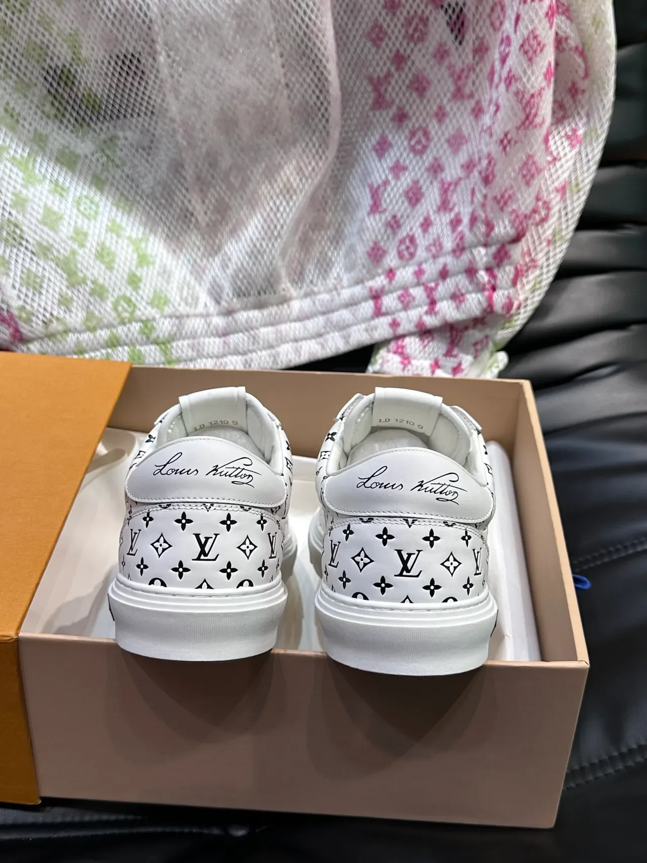 Louis Vuitton White Black Monogram-Print Leather Low-Top Lifestyle Sneakers 3