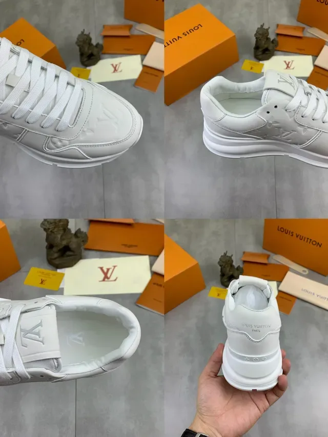Louis Vuitton White Monogram-Embossed Leather Chunky Platform Sole Lifestyle Sneakers 2