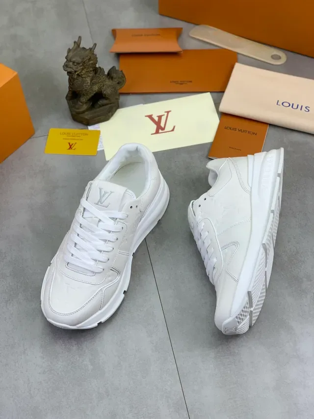 Louis Vuitton White Monogram-Embossed Leather Chunky Platform Sole Lifestyle Sneakers 4
