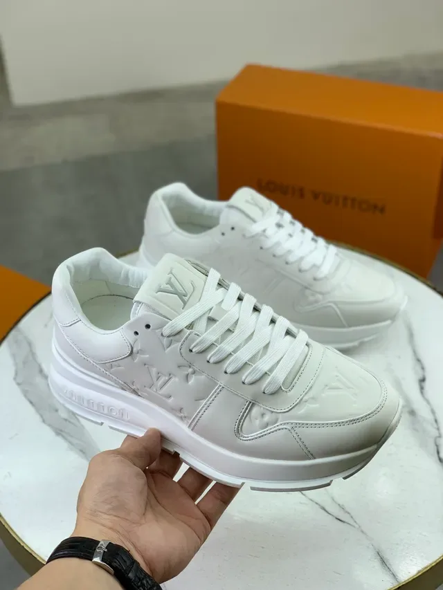 Louis Vuitton White Monogram-Embossed Leather Chunky Platform Sole Lifestyle Sneakers 5