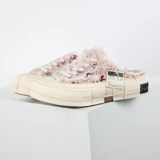 Maison Margiela Pink Beige Fuzzy Textile Upper Layered Platform Sole Loafer