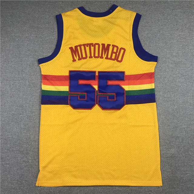 Mitchell & Ness Hardwood Classics 1991–92 Dikembe Mutombo Denver Nuggets Yellow Jersey 3