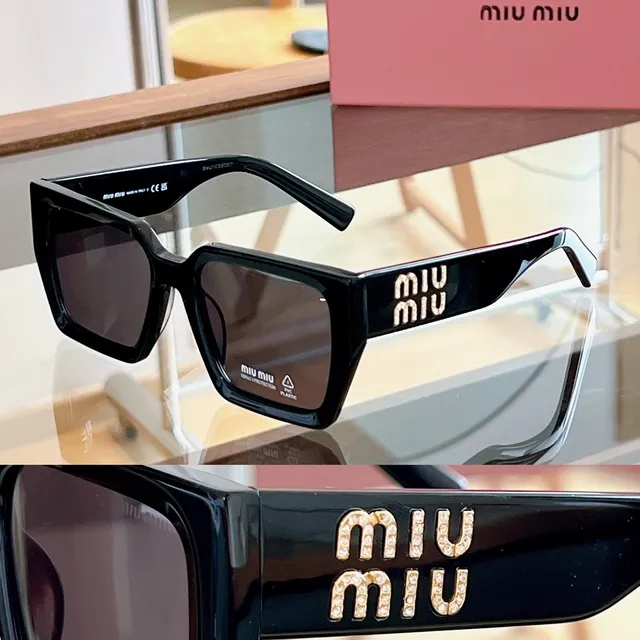 Miu Miu Arcadie Óculos de Sol Marrom Bege Oversized Armação Quadrada Acetato Tartaruga 5