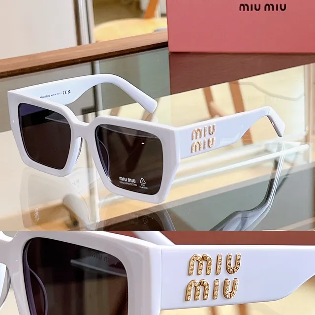 Miu Miu Arcadie Óculos de Sol Marrom Bege Oversized Armação Quadrada Acetato Tartaruga 7