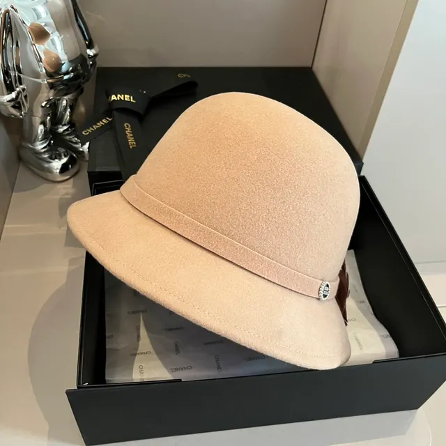 Miu Miu Beige Black Fedora de fieltro estructurado con ala ancha 4