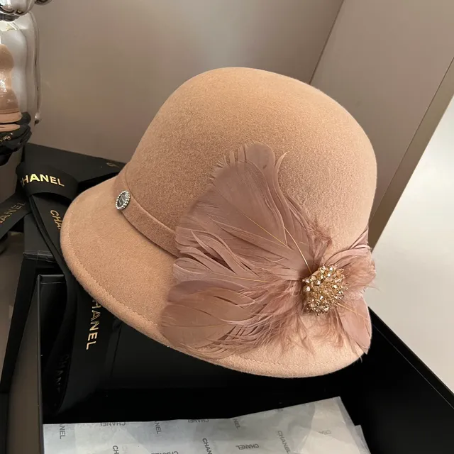 Miu Miu Beige Black Fedora de fieltro estructurado con ala ancha 6
