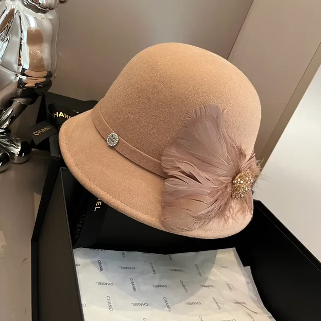 Miu Miu Beige Black Fedora de fieltro estructurado con ala ancha 8