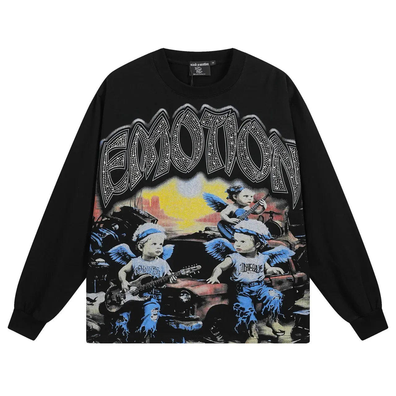 Mixed Emotion Emotion Graphic Print Oversized Long-Sleeve T-Shirt 2
