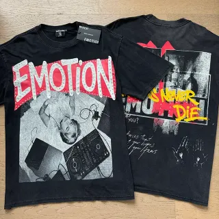 Mixed Emotion Graphic Print Black T-Shirt